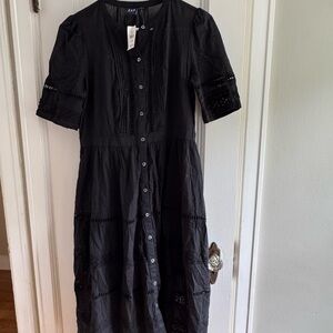 GAP Black Puff Sleeve Sundress Casual